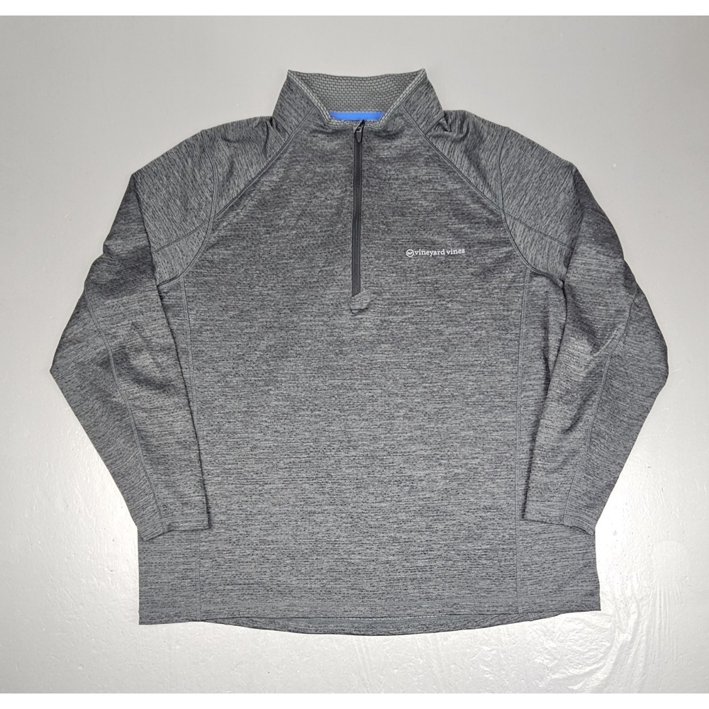 Vineyard Vines Sankaty Qt Zip Pullover Mens 2XLT Gray Performance Sweater